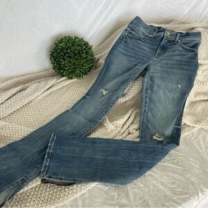 Express Blue Skinny Jeans with Distressed Details Size 6R